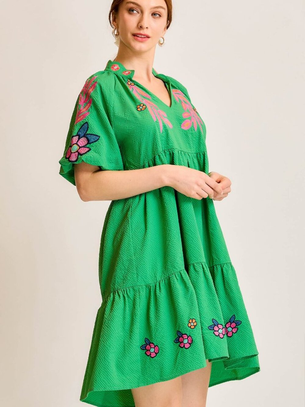 Beautiful Green Embroidered Dress.